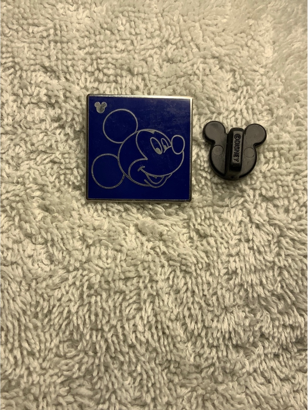Mickey Mouse Blue Square Hidden Mickey Disney Pin